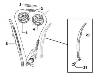 Kettengleitschiene Steuerkette, Spannerseite. # F70339`