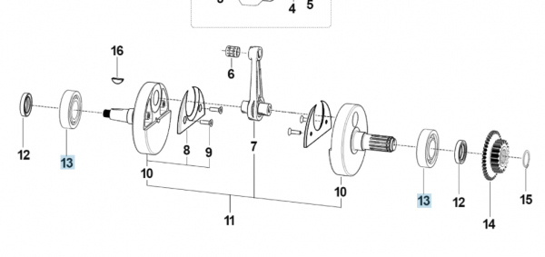 Kugellager, KW 250/300 2TFi .# 03051`