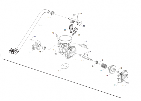 Drosselklappengehäuse kpl , D41, my 22, # 08075.