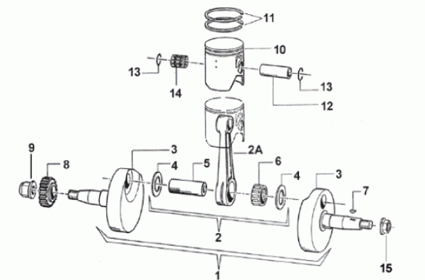 Kolbenkit 53.96 125cc, mod  2014 ,  2R(0,8), #10022.96´