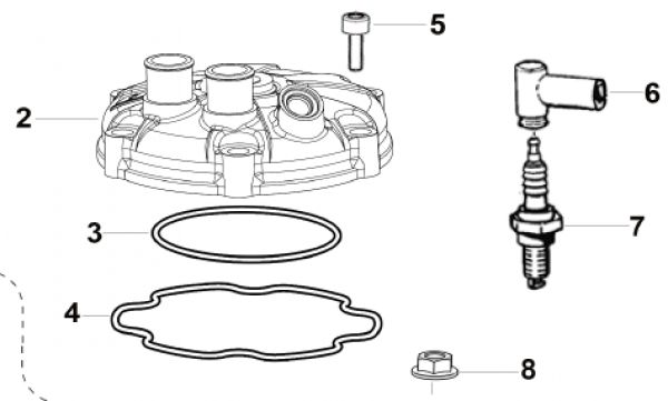 O RING Zylinderkopf 300 2T innen, M15, FPM. # 12262.1`
