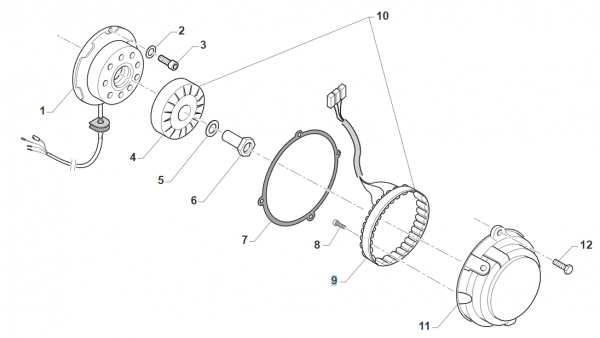 Stator/Spulen Lichtmaschine  DUCATI 2T, # 15102`