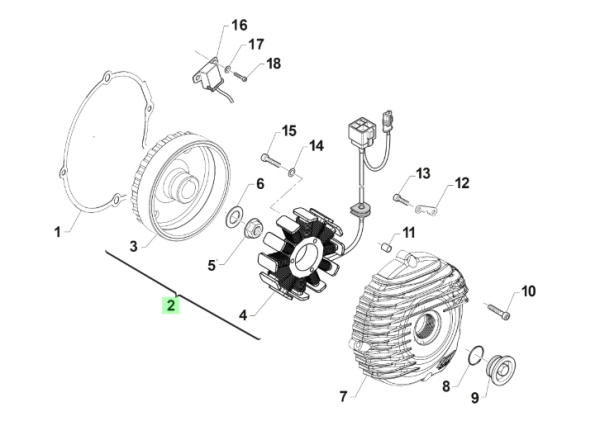 ROTOR X GEN. KS 125/144 2T IE M.2020, # 15251`