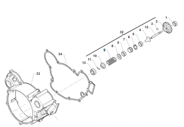 Druckfeder Fliehkraftsteuerung Auslass, # 16056;