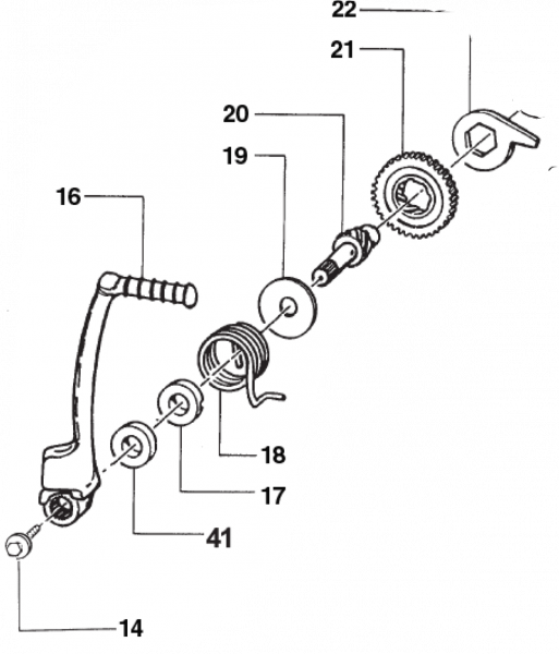 Feder Kickstarter 250/300cc + 4T. # 16253`