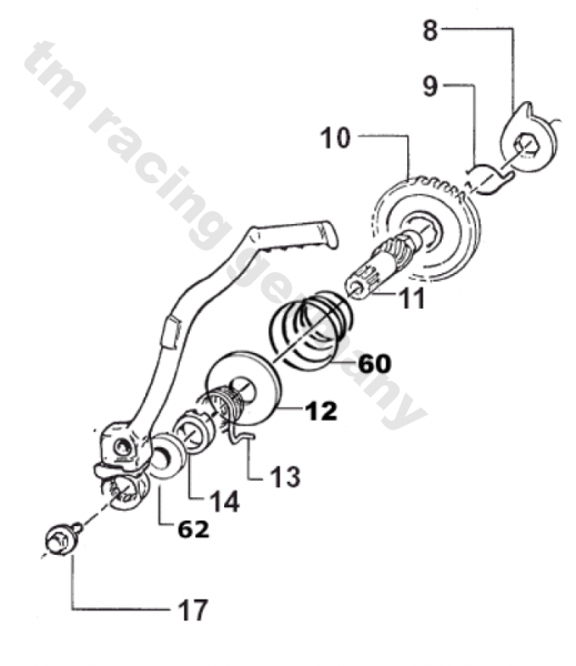 Scherfeder Kickstarterzahnrad. # 16254`