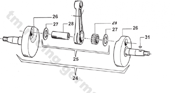 Kurbelwelle 125 MX mod 06 bis 11, # 18169`