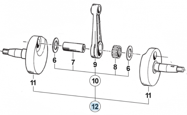 Kurbelwelle 125 EV MX/E , # 18242.