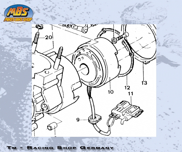 Kabeldurchführung Zündung mod 1990 bis 1996, # 21004`