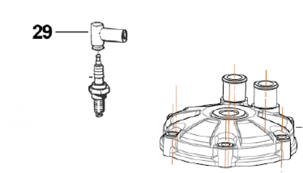 Zündkerzenstecker 85/125/250/300 2T , # 21049;  ersetzt durch # 21017.