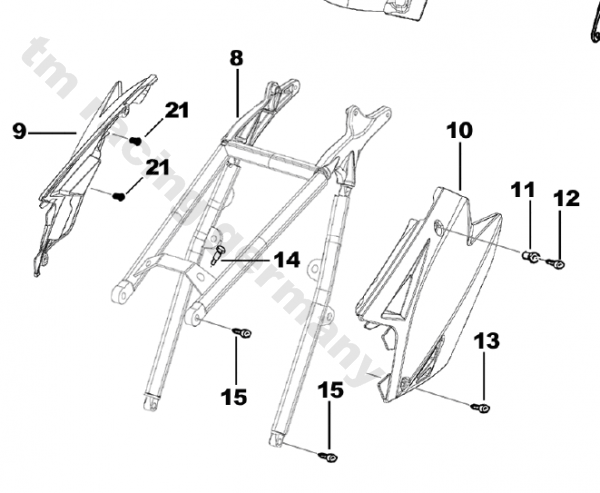 Distanzgummi Seitenteil rechts , # 21127, wird ersetzt durch # 21139`