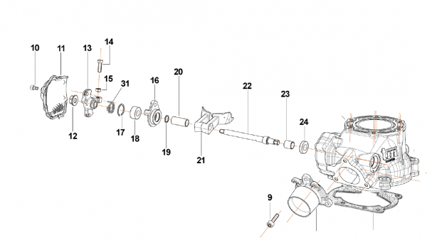 Auslaßklappen TMEES 125 EV mod 1522. # 22065.15`