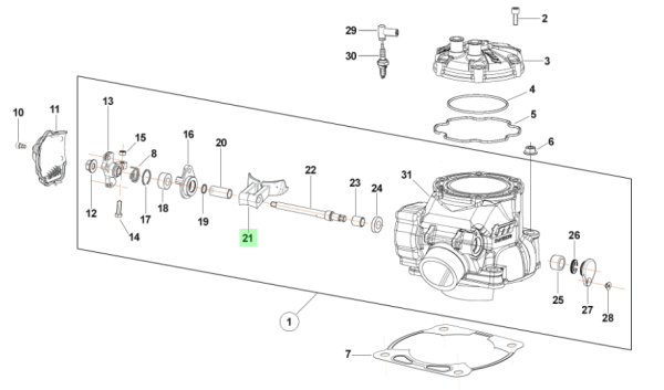 Auslasssteuerklappen 250cc 2S 2016 -2018. # 22261`