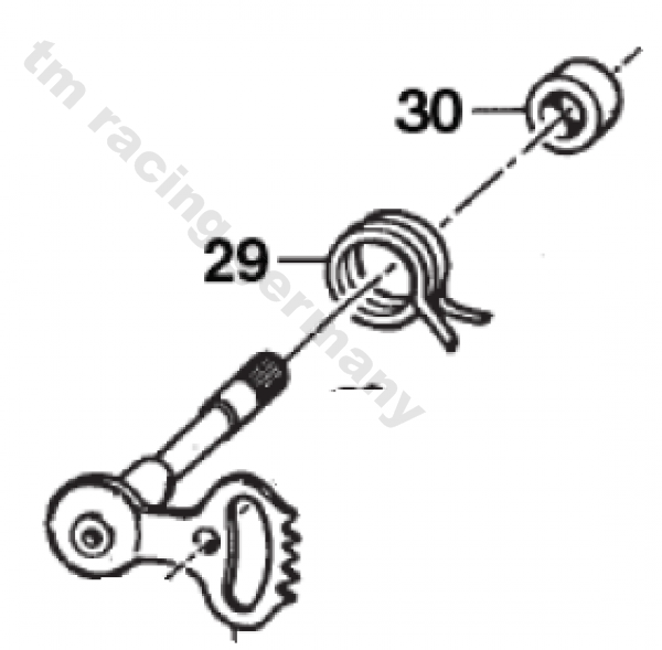 Distanzbuchse für Feder Schaltwelle. # 26006`