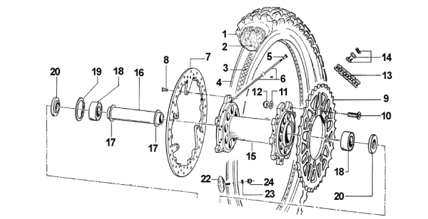 Buchse Hinterrad 80-100 junior rechts , # 26104`