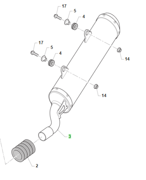 Schalldämpfer 125/144 END mod. 2008 bis 2014. # 27069.08`