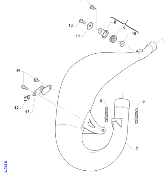 Auspuff 125cc END 13/- CROM. # 27125.13`