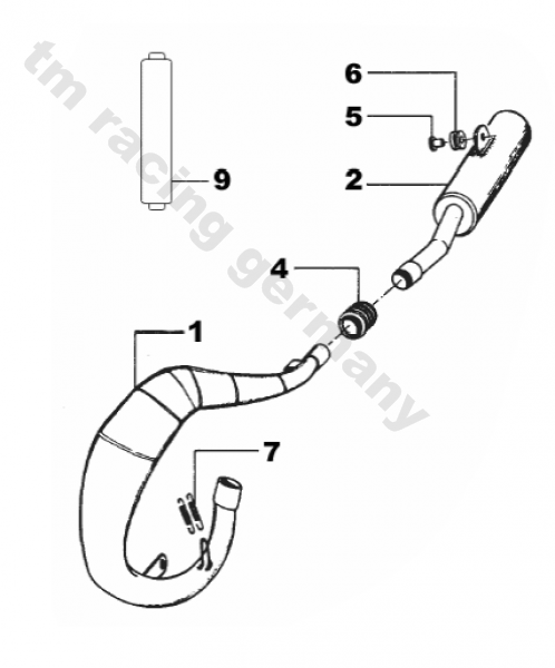 Auspuff, Pipe, Marmitta,  85cc,  Junior MX ab 2013, # 27157