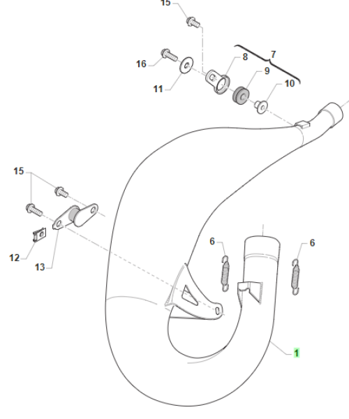 Auspuff MX125 ES, mod 2025 bis, # 27291`