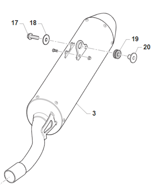 Schalldämpfer MX 125 ES ab 2025, # 27292`