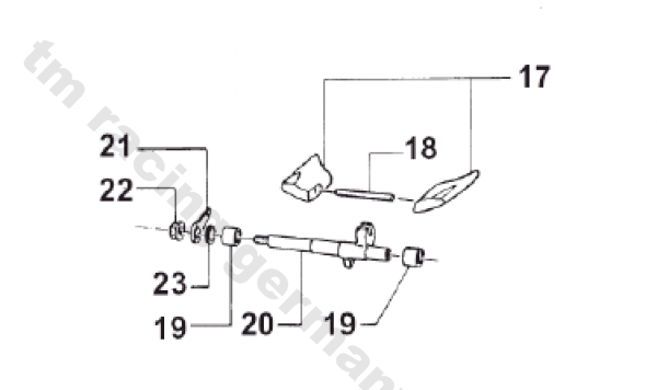 Hebel für Auslass-Steuerung mod 80/125 1999 bis 2006. # 28039`
