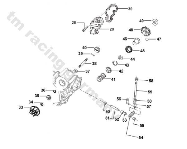 Hebel für Auslass-Steuerung mod 80/125 1999 bis 2006 motorseitig, # 28043`