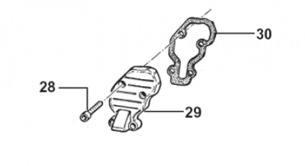 Deckel Auslass-steuerung rechts 144cc, # 30213,