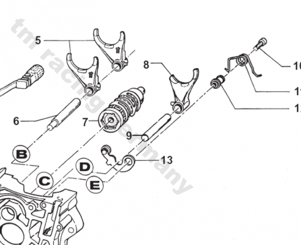 Schaltwalze 125cc MX/E 99/05. # 33000.99`