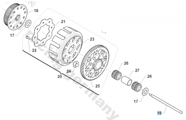 Druckstange Kupplung 4T 192mm, # 35290`