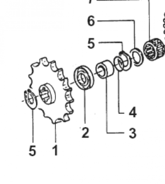 Ritzel original TM Racing  13 Z, 5/8x1/4 125 und 144ccm ab 1999. # 40026`