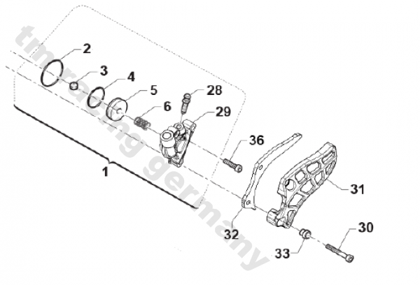 Kettenführung - Ritzel, Ergal,  250/300 2T ES MY 2019. # 40042`