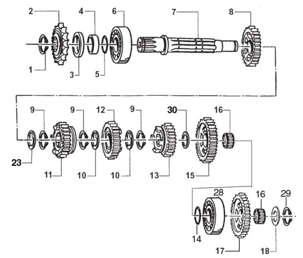 Getrieberad 3 Gang Abtriebswelle  23T, # 40277`