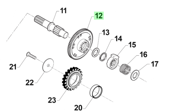 Kickstarterzahnrad. # 40346`