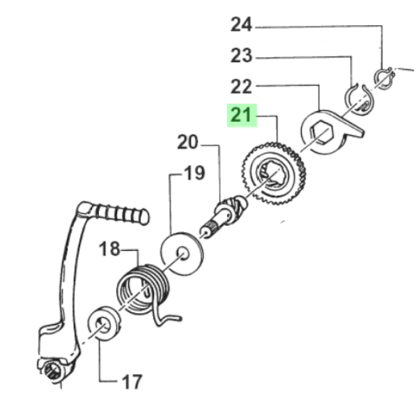 Kickstarterzahnrad. # 40349`