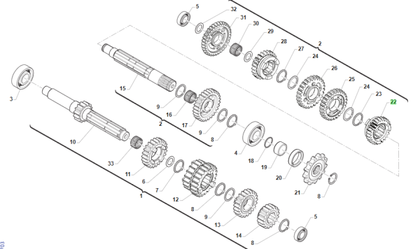 Zahnrad Sekundärwelle 6a Z 23 # 40520`