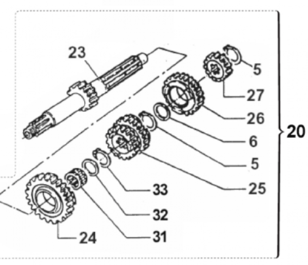 Primärwelle Getriebe  Z 14. # 40713`