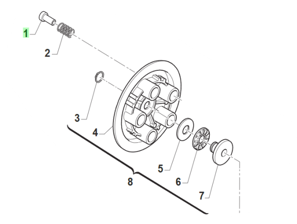 Mutter Druckplatte Aluminium 85CC 2014.  # 49058`