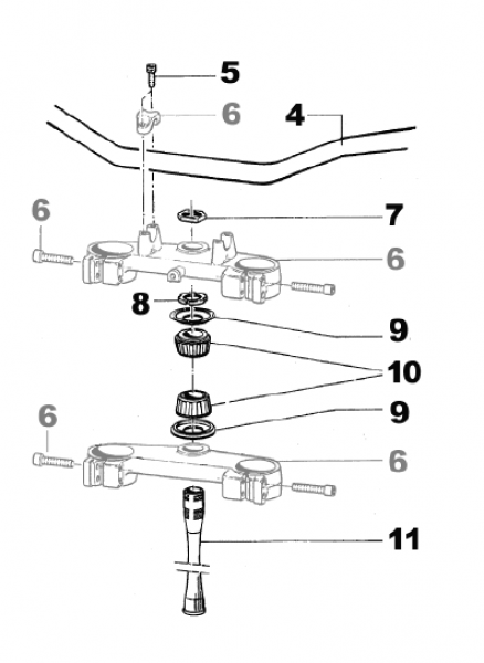 Mutter Steuerkopfrohr ab mod 98, Aluminium. # 49080`