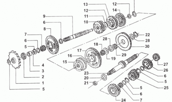 Seegerring 20 Getriebeausgang, 80-144ccm. # 49216´