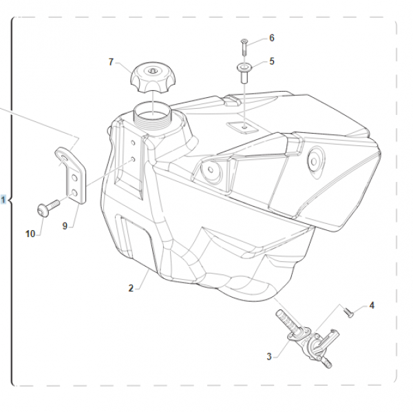 Benzintank 2T MY 15/20 schwarz, # 65042`