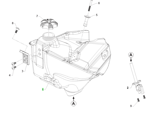 TANK MOTO 2T CARB. 8L MY22 TRASP. # 65046`