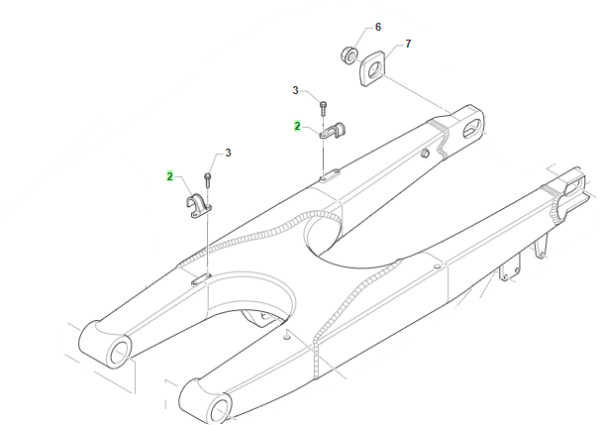 Bremsschlauchführung Schwinge. # 67054`