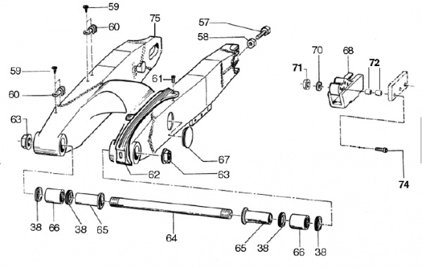 Kettenführung  94/05, auch SMX und SMR.  # 67172`