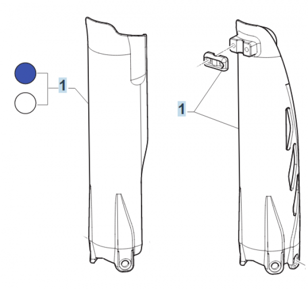 Gabelschuetzer  für KYB USD 2020 weiss, #67235.20`