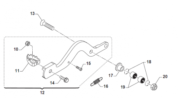 Vorderteil Fußbremshebel mod 1999 , #69022.99
