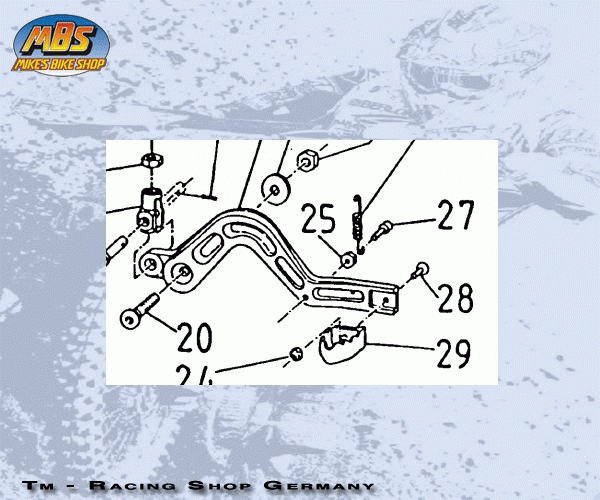 Vorderteil Fußbremshebel mod 94/98, bitte 69002.99 bestellen