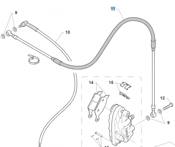 Bremsleitung vorne Enduro , weiß,  # 69042.14`