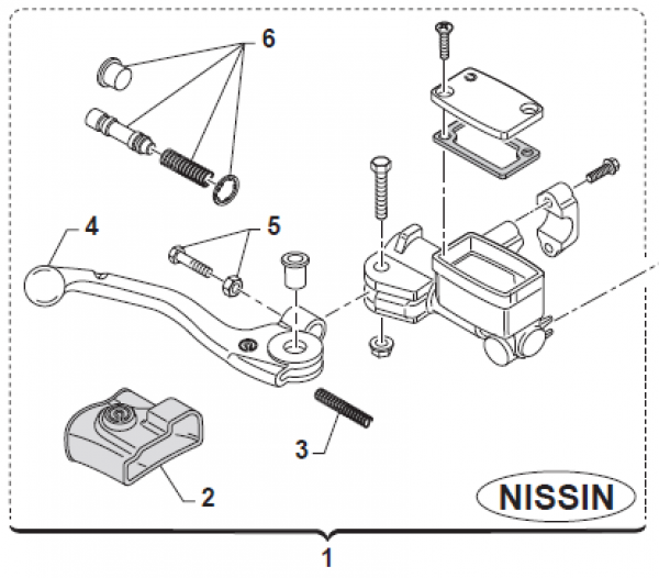 Abdeckung Handbremspumpe Nissin mod 01. # 69074`