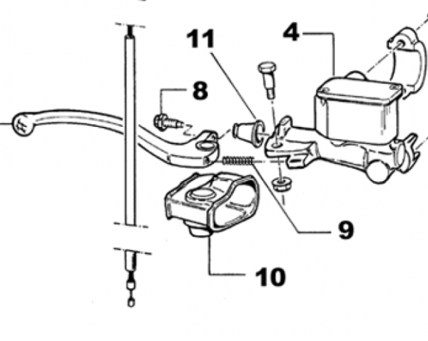 Feder Handbremshebel Nissin , Spring brake lever. # 69076`