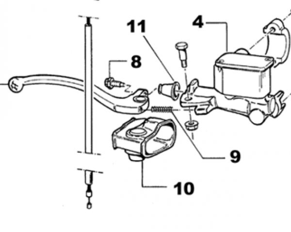 Feder Handbremshebel Nissin , Spring brake lever, # 69076.